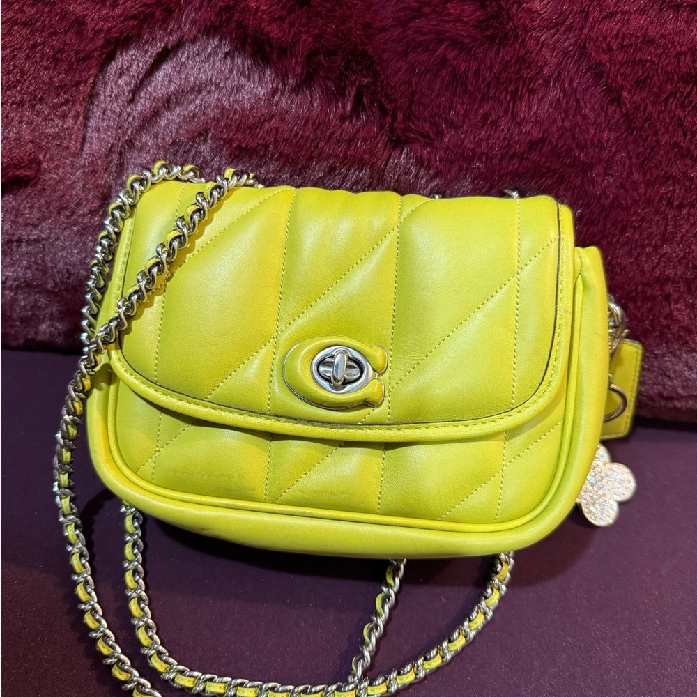 Coach Green Pillow Madison Quilted Chain Bag